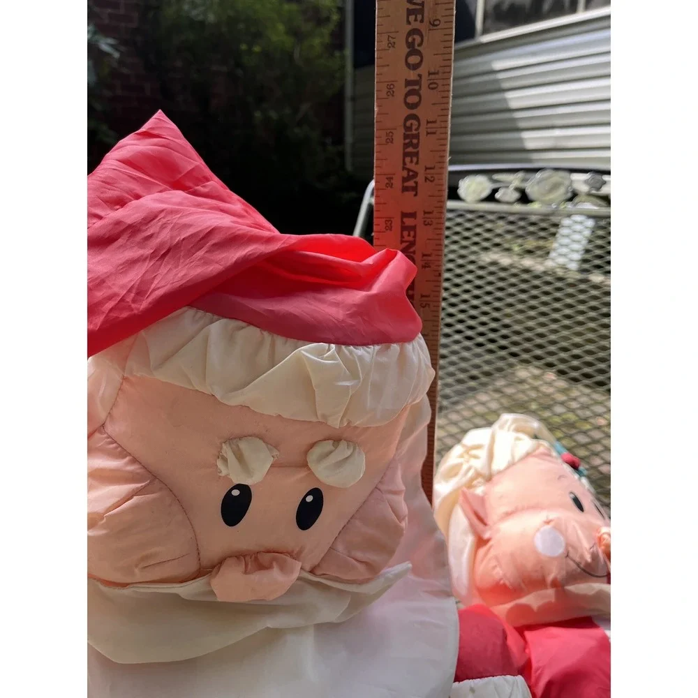 Gemmy Santa Claus & Mrs. Claus 26 Plush Sitting Puffy Plush Stuffed VTG RARE
